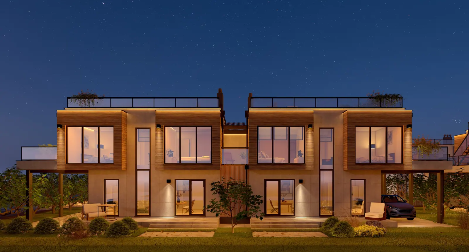 Дуплекс 170 м² с эксплуатируемой кровлей